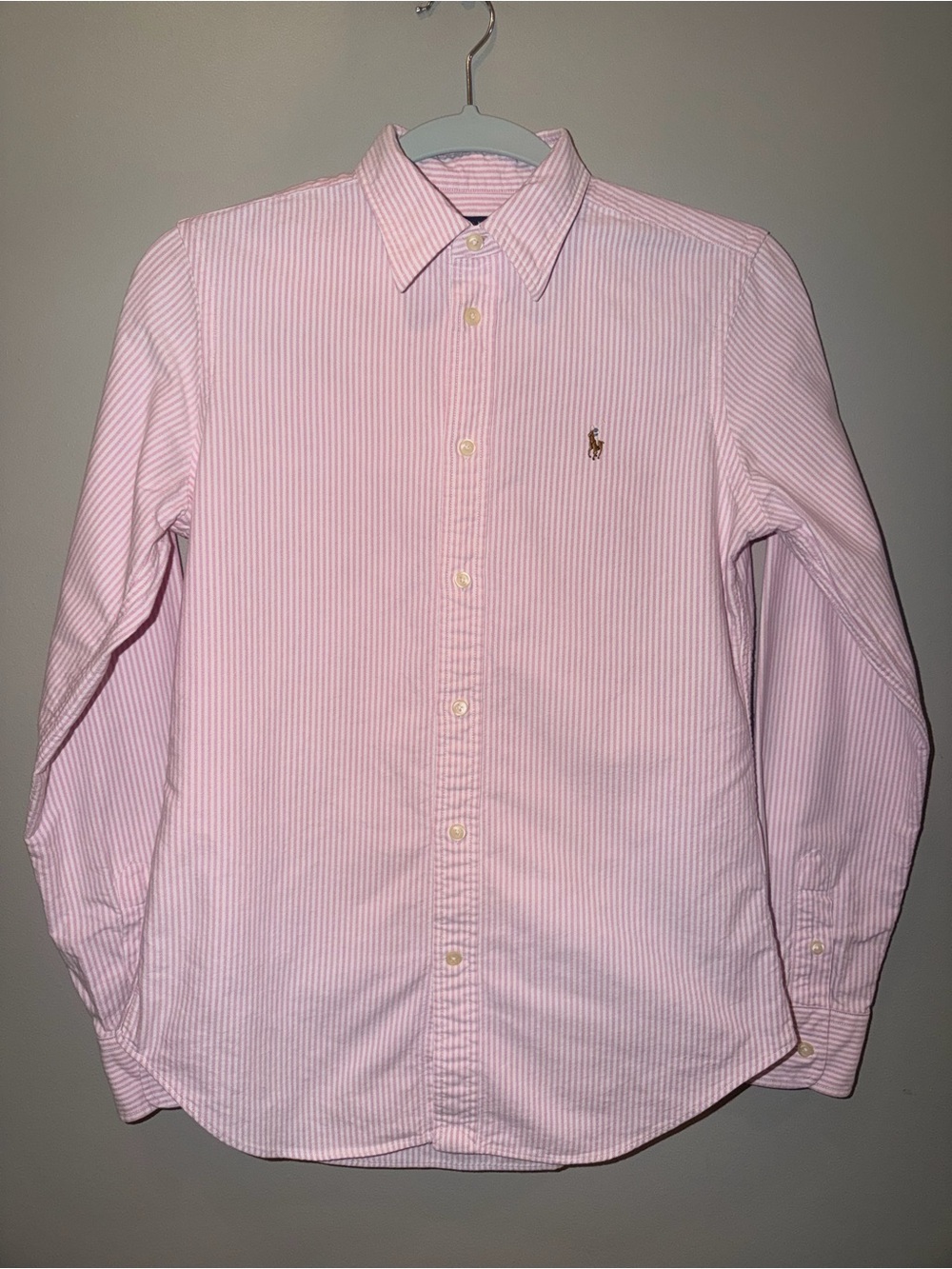 Polo Ralph Lauren Men’s classic fit striped button down shirt pink/white S/P